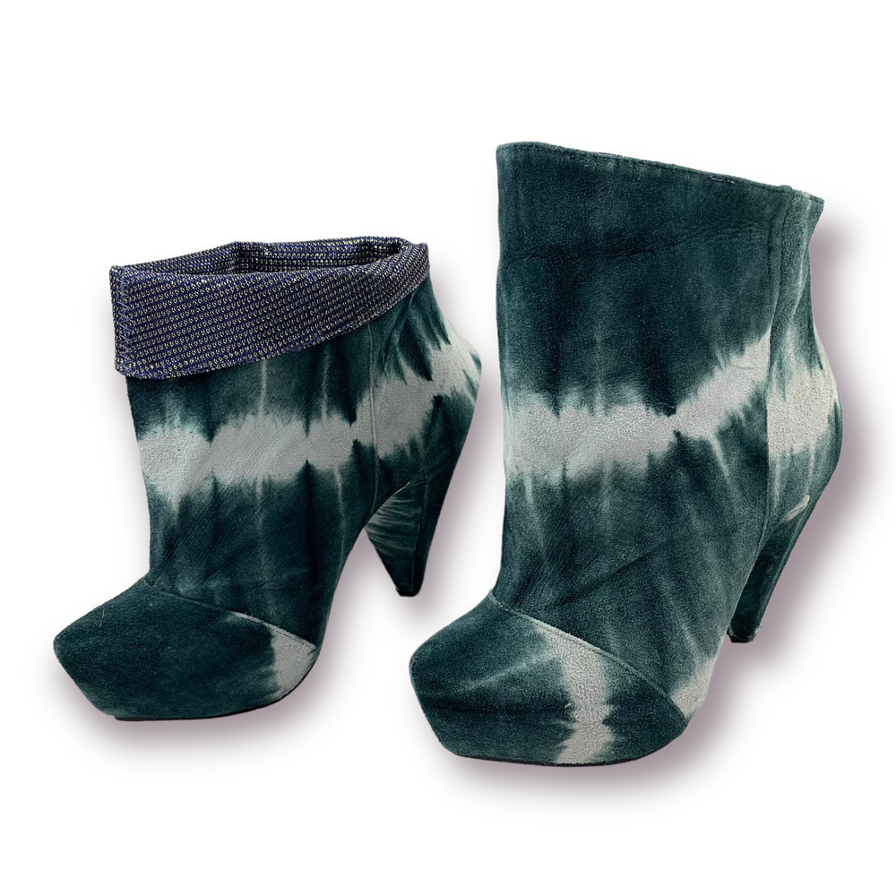 ❌SOLD❌ BRAND NEW 2011 Couture IRREGULAR CHOICE tie dye platform hexagonal boots - Picture 7 of 14